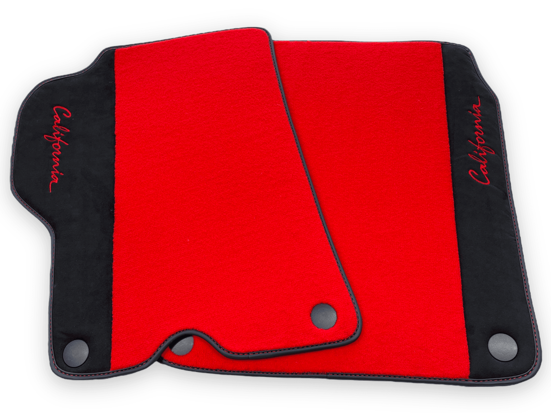 Red Floor Mats For Ferrari California 2008-2014 With Alcantara - AutoWin