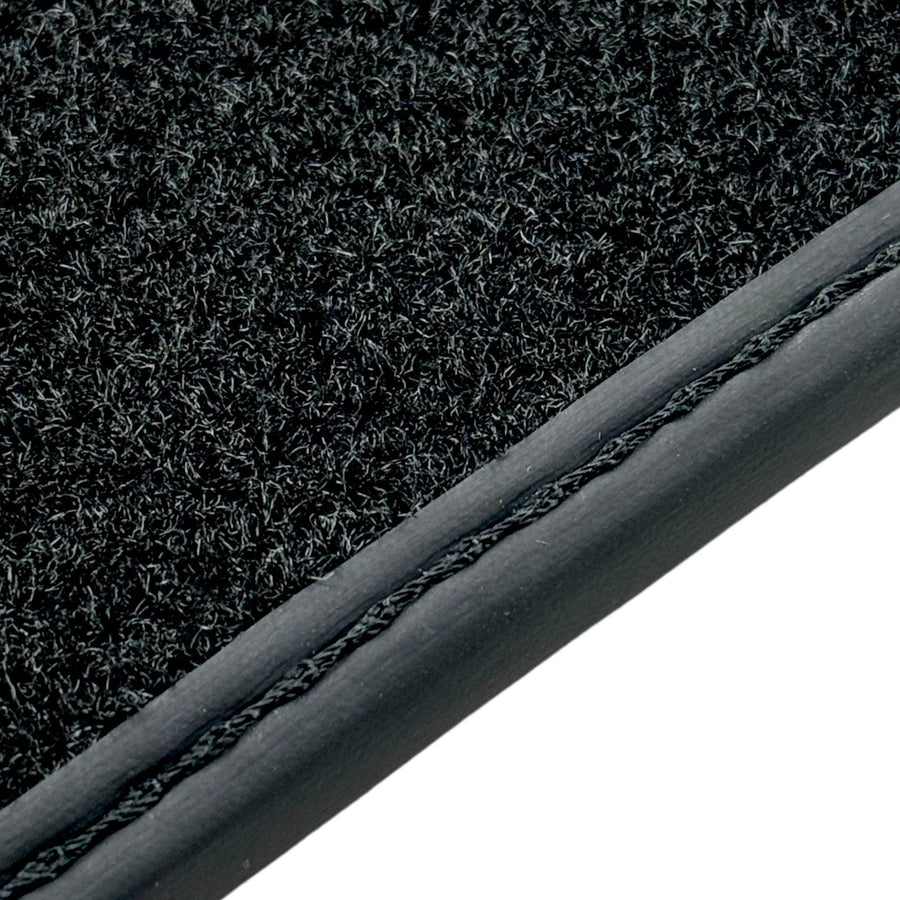 Black Leather Floor Mats for Rolls Royce Cullinan (2018-2023) ER56 Design - AutoWin