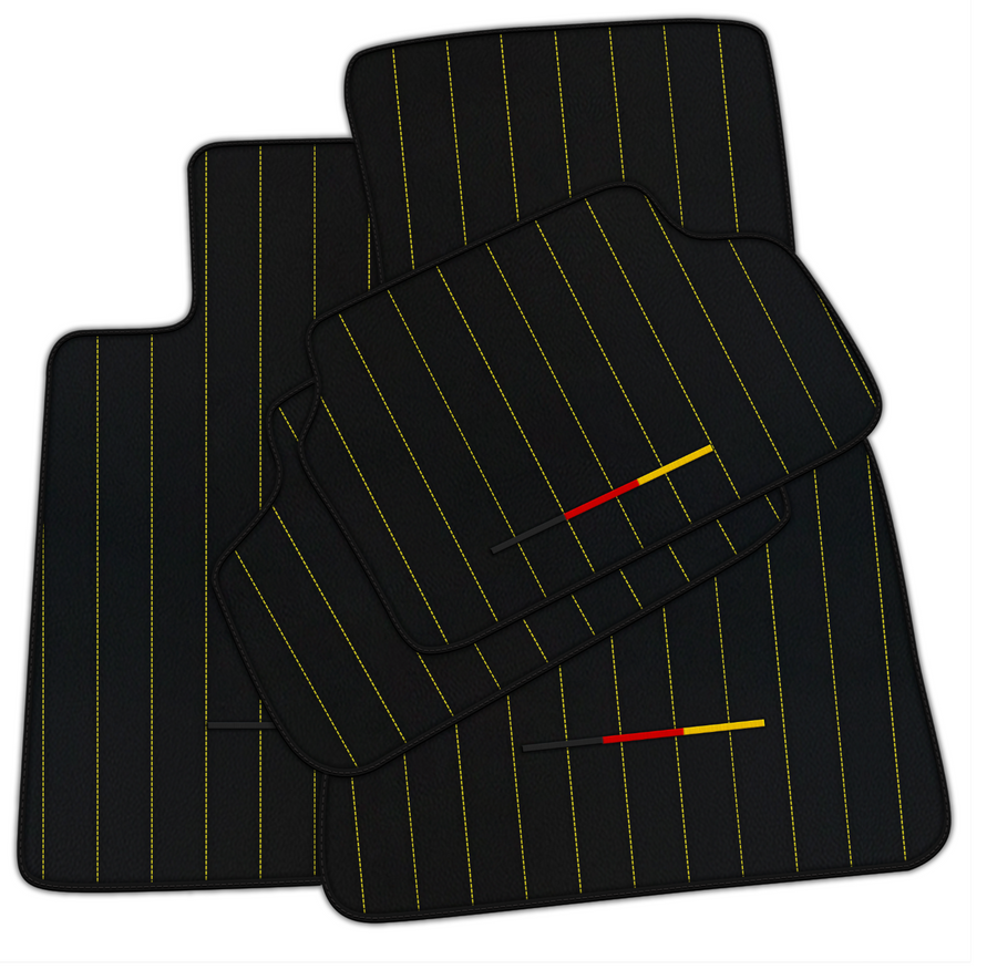 Black Leather Floor Mats for BMW G20 (2019-2024) - Stylish & Durable