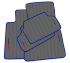 Gray Leather Floor Mats for BMW G20 4-door Sedan (2019-2024) with Line Pattern