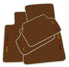 Brown Leather Floor Mats for BMW G20 4-door Sedan (2019-2024) with Viper Hex Pattern