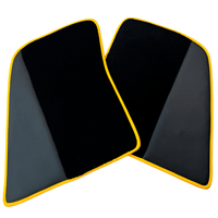 Black Floor Mats for Ferrari 296 GTB (2022-2024) with Leather and Yellow Trim - AutoWin