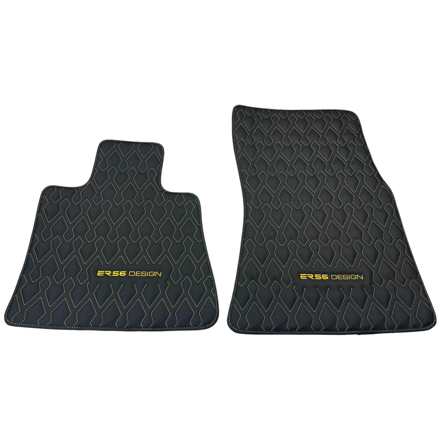 Black Leather Floor Mats for Rolls-Royce Ghost Series II (2021-2024) ER56 Design - AutoWin