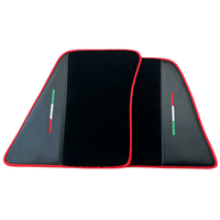 Black Floor Mats for Ferrari 296 GTB (2022-2024) with Carbon Fiber | Red Trim - AutoWin