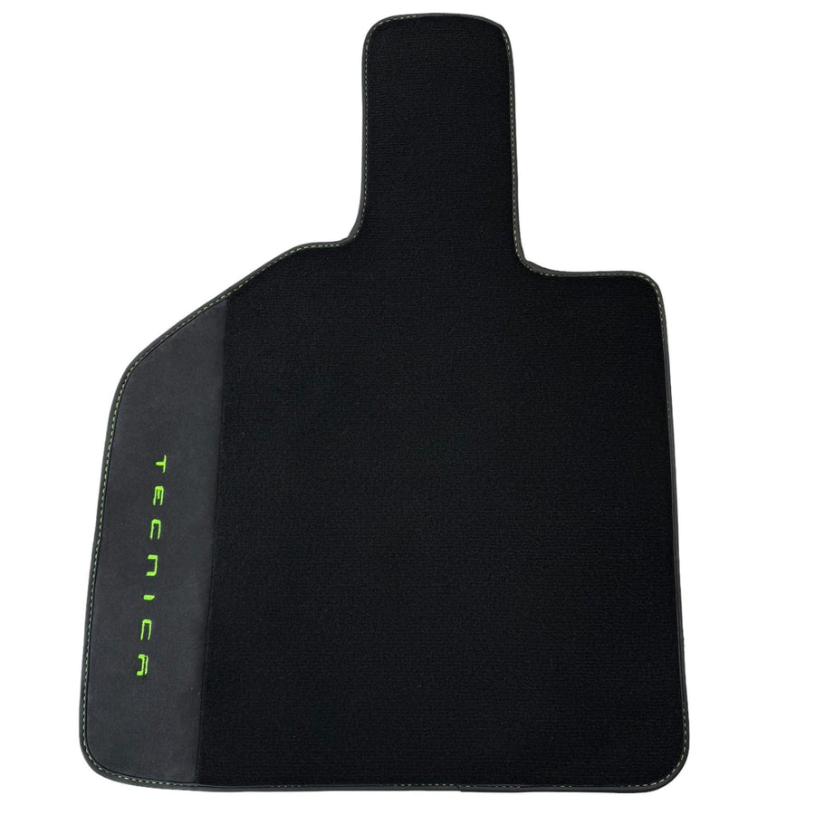 Black Floor Mats for Lamborghini Huracan Tecnica with Alcantara Leather - AutoWin