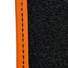 Black Sheepskin Floor Mats for Rolls-Royce Spectre (2023-2024) Orange Leather Trim - AutoWin