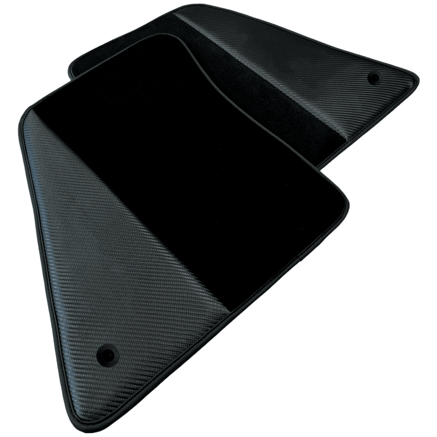 Black Floor Mats for Ferrari 296 GTS (2022-2024) with Carbon Fiber - AutoWin