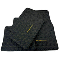 Black Leather Floor Mats for Rolls-Royce Cullinan RR31 (2018-2023) ER56 Design - AutoWin