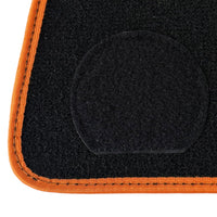 Black Sheepskin Floor Mats for Rolls-Royce Cullinan | Orange Trim - AutoWin