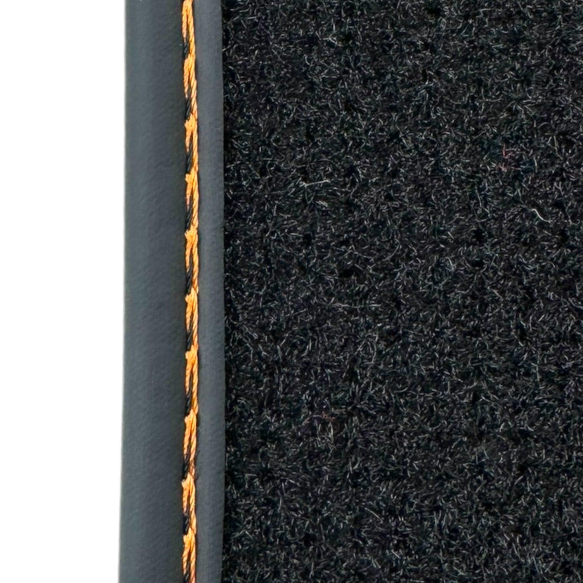 Black Floor Mats for Lamborghini Aventador SV | Orange Edition - AutoWin