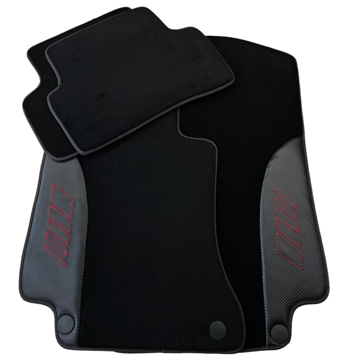 Black Floor Mats for Mercedes Benz C-Class W205 Sedan with Carbon Fiber | AutoWin Edition - AutoWin