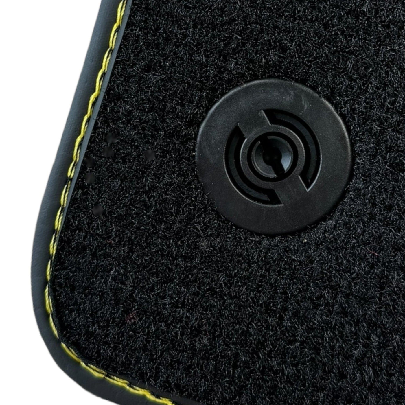 Black Floor Mats for Ferrari 488 Pista Spider (2019-2021) with Yellow Leather | Italian Edition - AutoWin