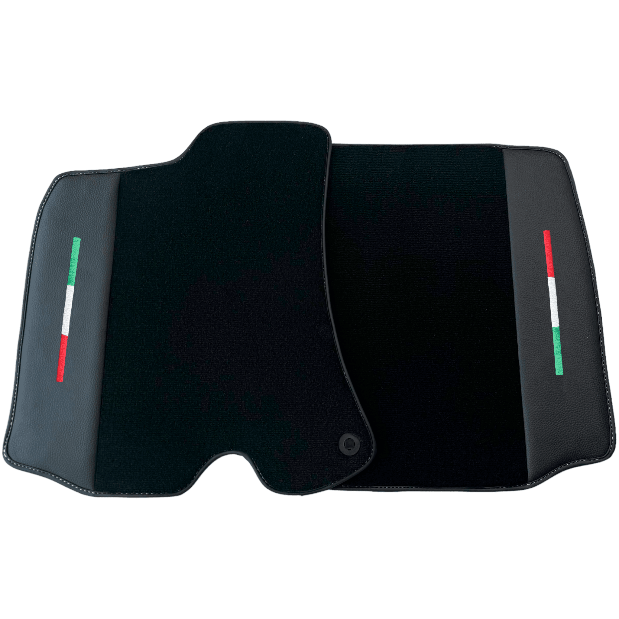 Black Floor Mats for Ferrari Portofino M (2018-2023) with Leather - AutoWin