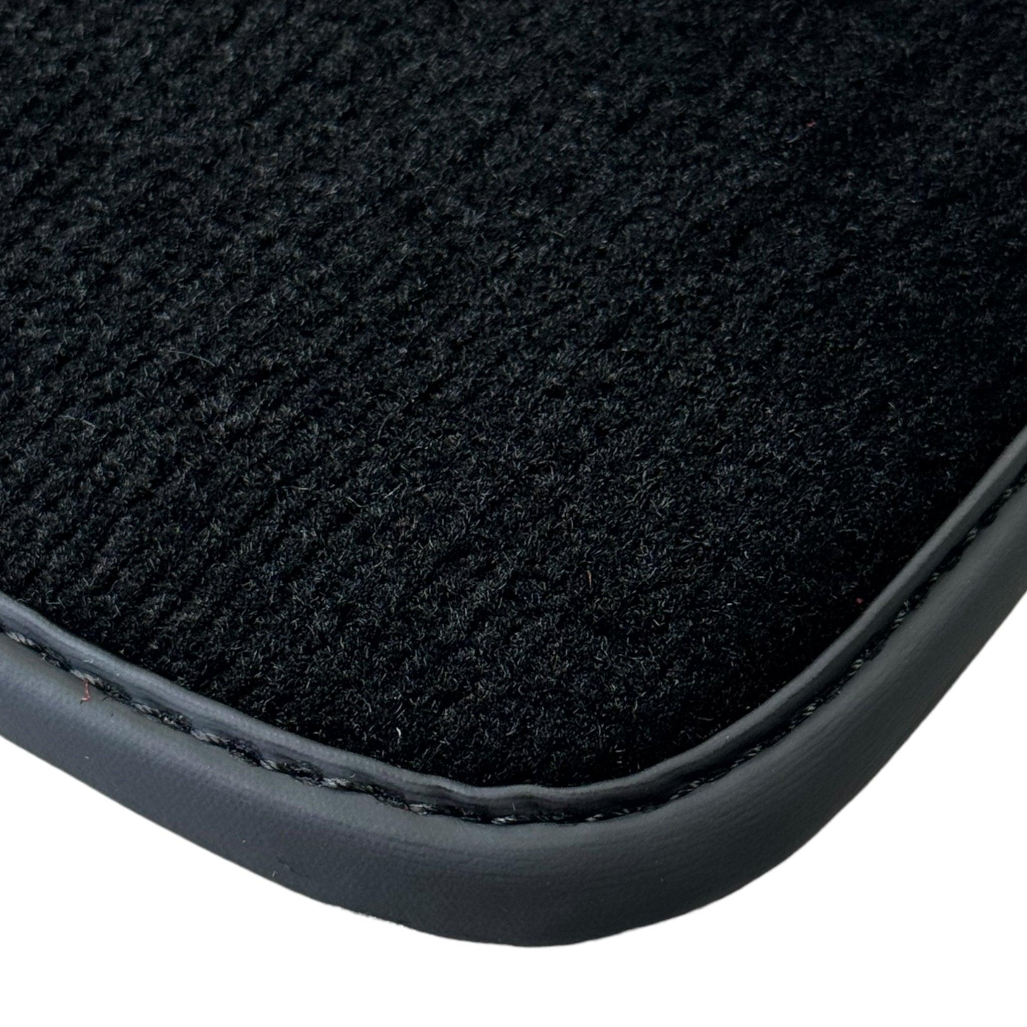 Black Floor Mats for Ferrari 296 GTS (2022-2024) with Red Alcantara Leather - AutoWin