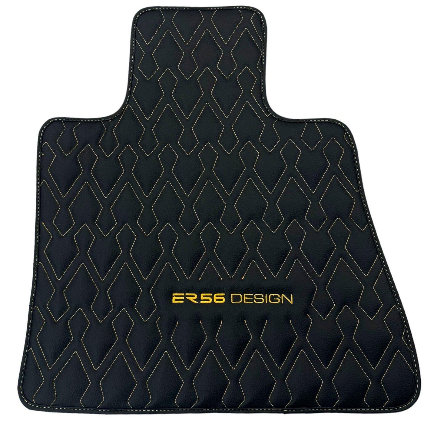 Black Leather Floor Mats for Rolls-Royce Shadow (1965-1977) ER56 Design - AutoWin