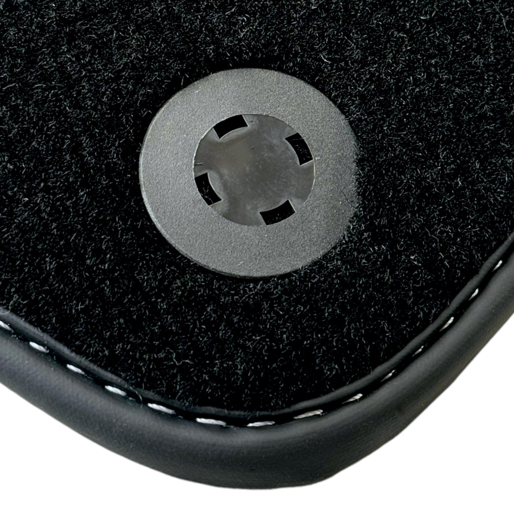 Black Floor Mats for Ferrari Portofino M (2018-2023) with Leather - AutoWin