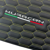 Floor Mats for Lamborghini Huracan Leather Yellow Stitching