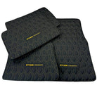 Black Leather Floor Mats for Rolls-Royce Cullinan RR31 (2018-2023) ER56 Design - AutoWin