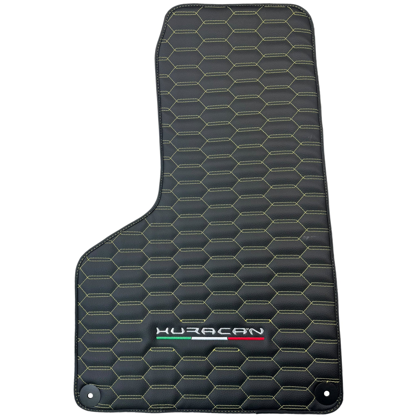 Floor Mats for Lamborghini Huracan Leather Yellow Stitching
