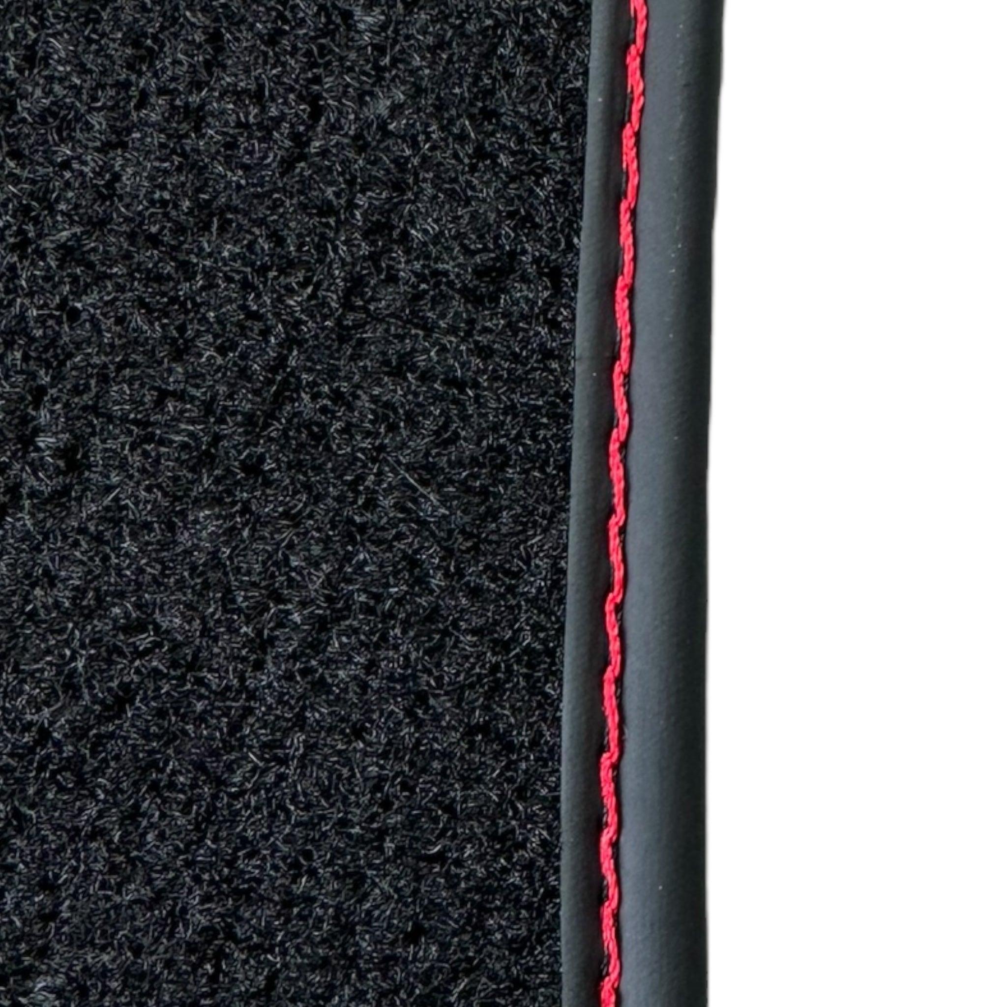 Black Floor Mats for Ferrari Roma (2021-2024) with Red Alcantara Leather - AutoWin