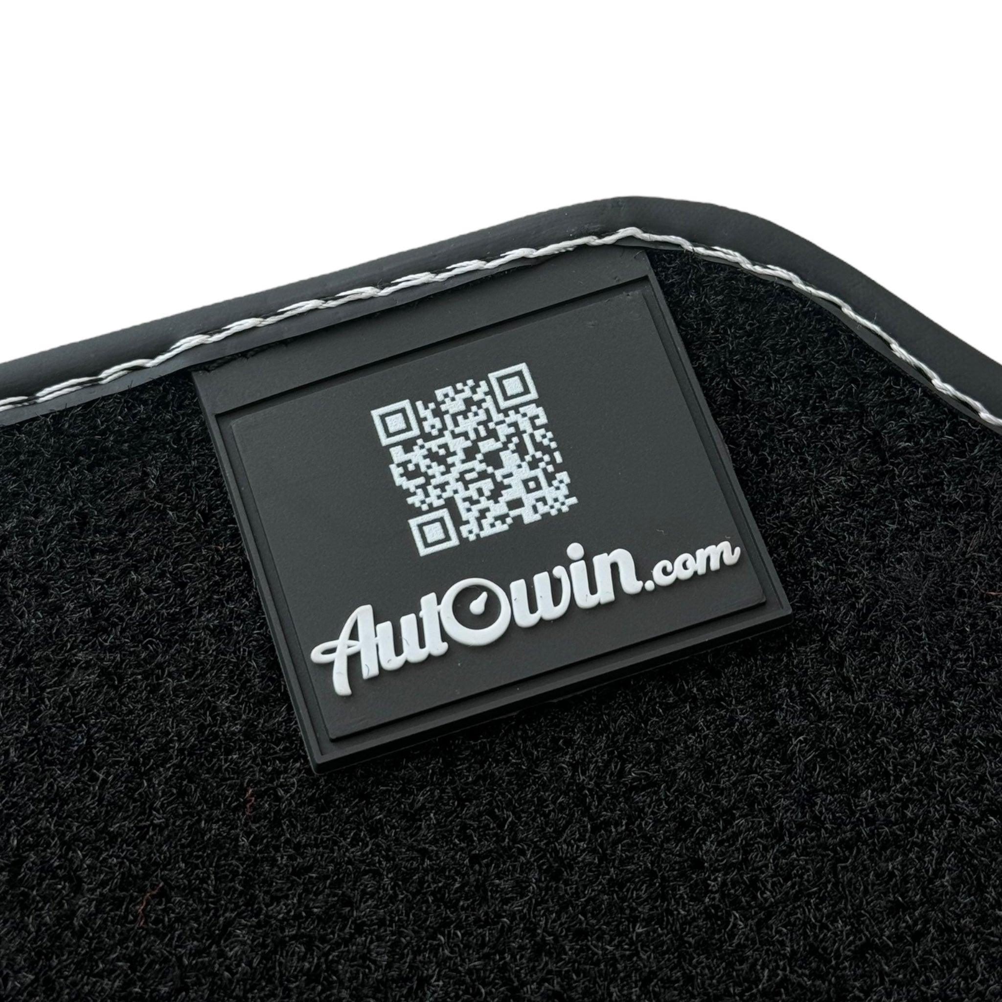 Black Floor Mats for Ferrari Portofino M (2018-2023) with Leather - AutoWin