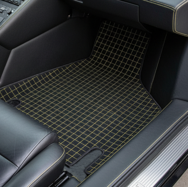 Customizable Leather Floor Mats with Vertical Hex Pattern for Lamborghini Countach (1974–1990) - AutoWin
