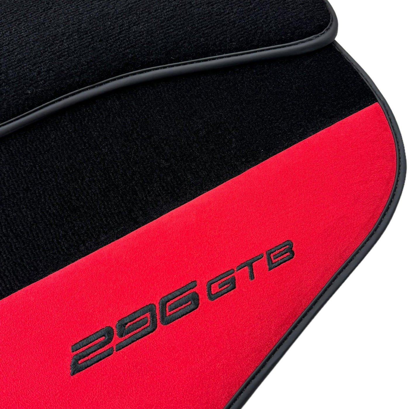 Red Floor Mats for Ferrari 296 GTB (2022-2024) with Alcantara Leather - AutoWin