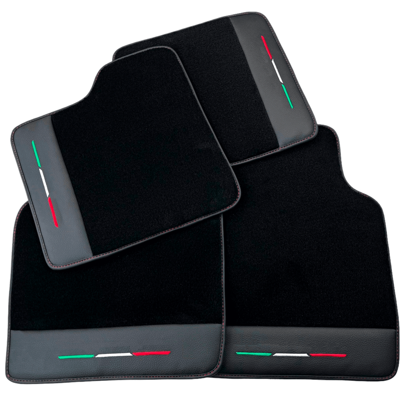 Black Floor Mats for Ferrari Purosangue with Leather and Black Trim | Italian Edition - AutoWin