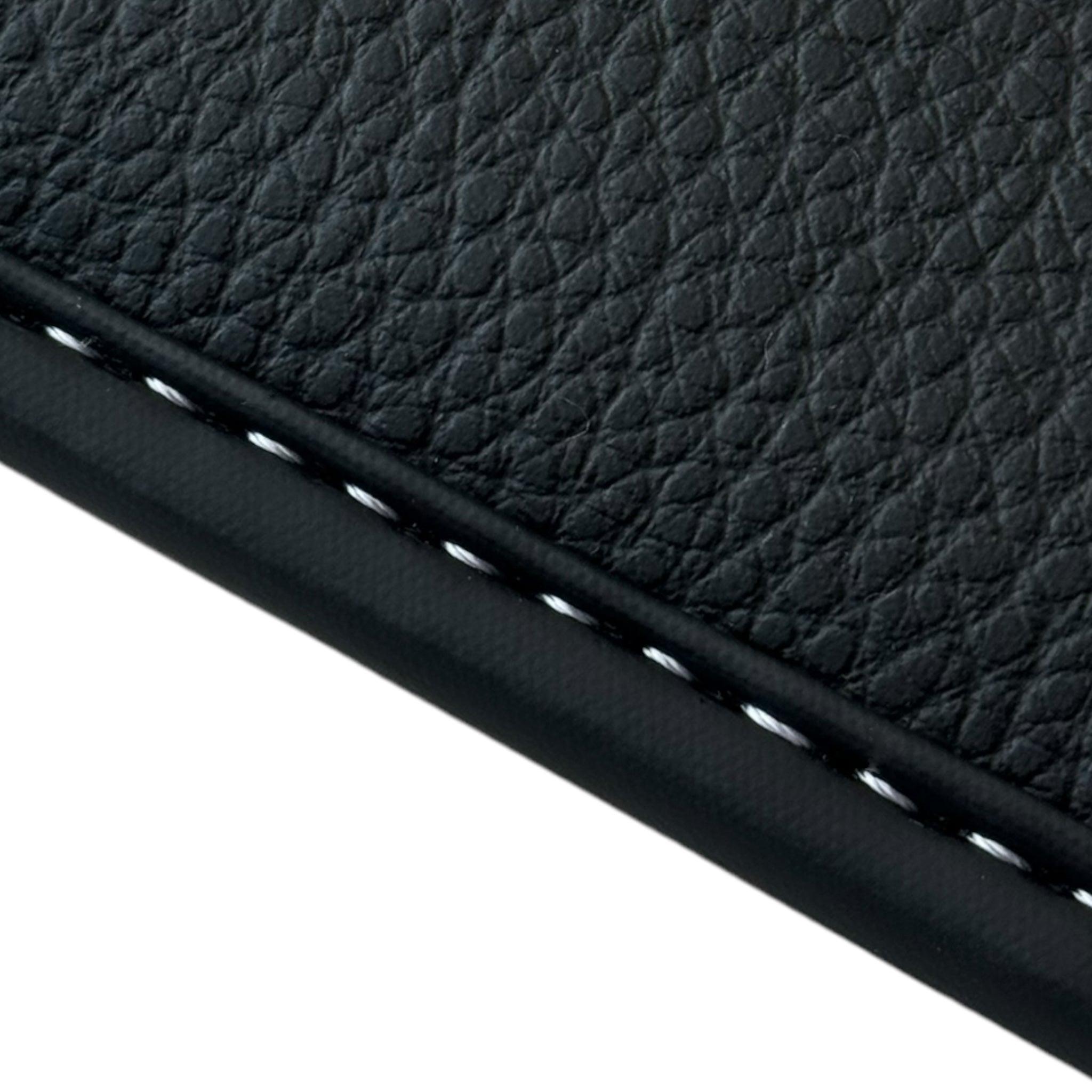 Black Floor Mats for Ferrari Portofino M (2018-2023) with Leather - AutoWin