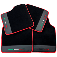 Black Floor Mats for Ferrari Purosangue with Leather and Red Trim | Italian Edition - AutoWin