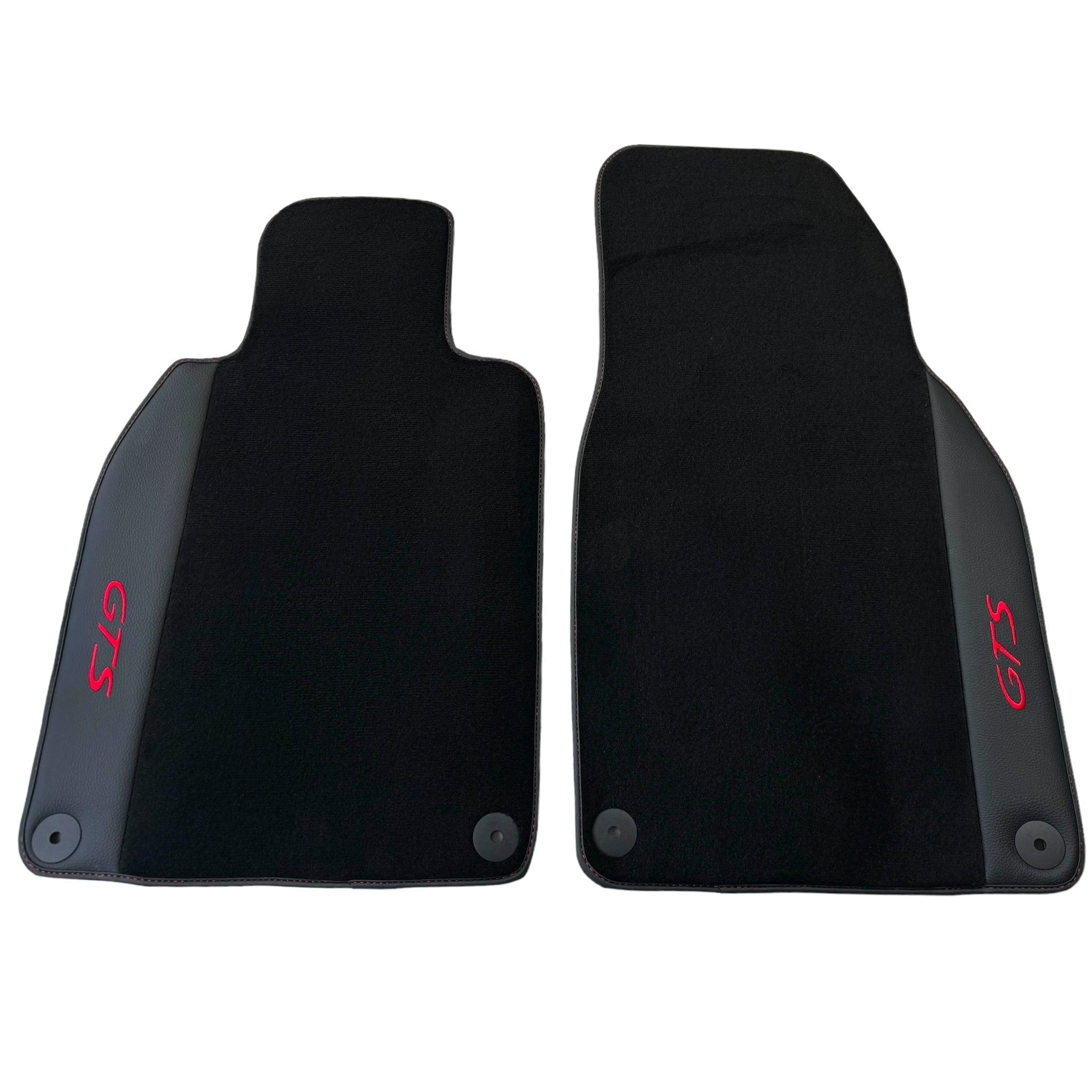 Black Floor Mats for Porsche 911 - 992 GTS (2019-2024) with Leather - AutoWin