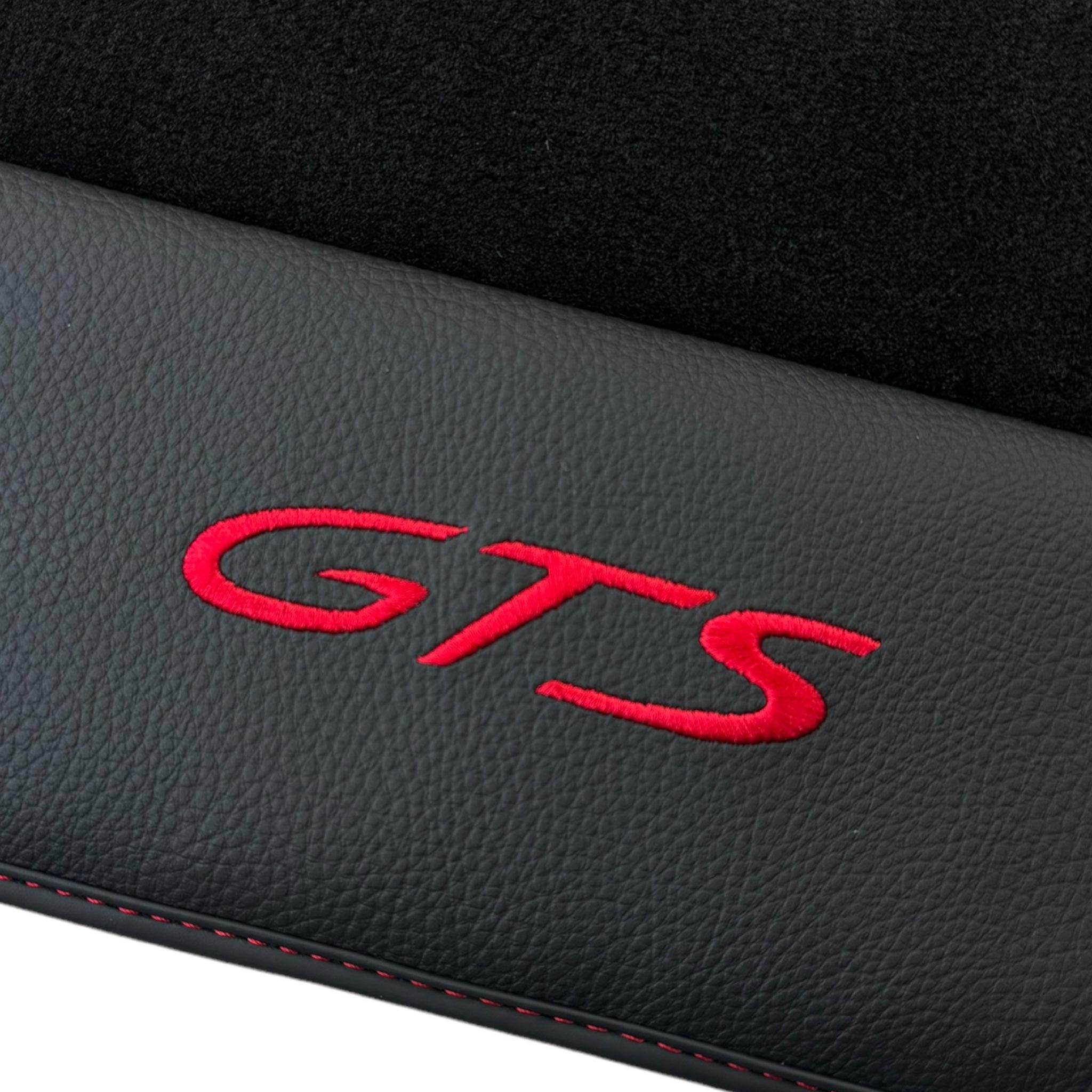 Black Floor Mats for Porsche Panamera GTS (2009-2016) with Leather - AutoWin
