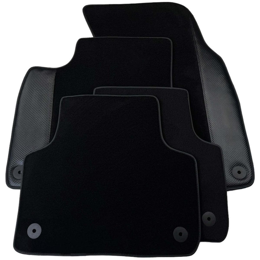 Customizable Black Floor Mats for Audi RS e-tron GT 4-Door Sedan (2021-2024) With Carbon Leather - AutoWin