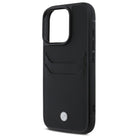 Black BMW Leather Card Slot Hard Shell Case for iPhone 16 Pro Max