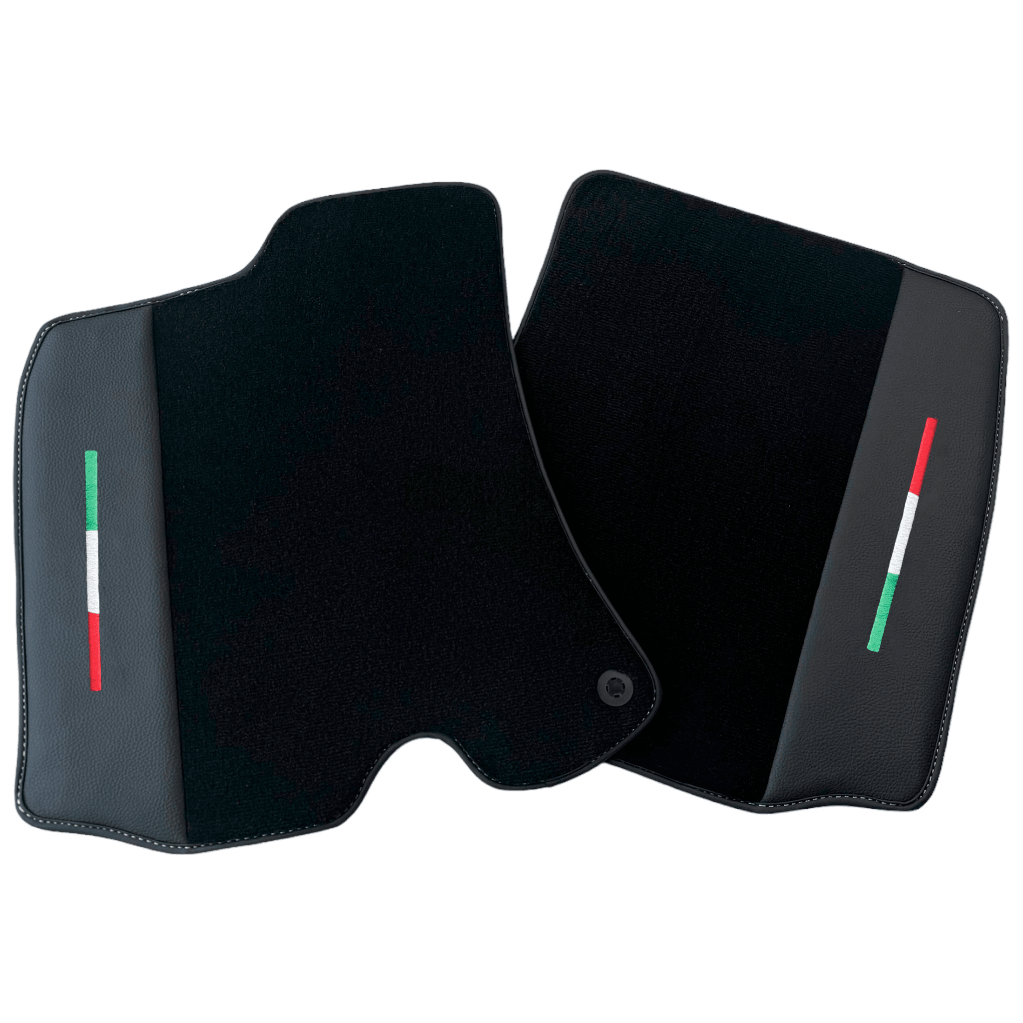 Black Floor Mats for Ferrari Portofino M (2018-2023) with Leather - AutoWin
