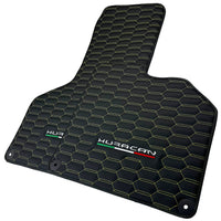 Floor Mats for Lamborghini Huracan Leather Yellow Stitching