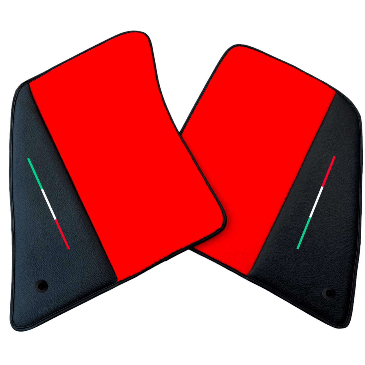 Red Floor Mats for Ferrari SF90 Stradale (2019-2024) with Leather - AutoWin