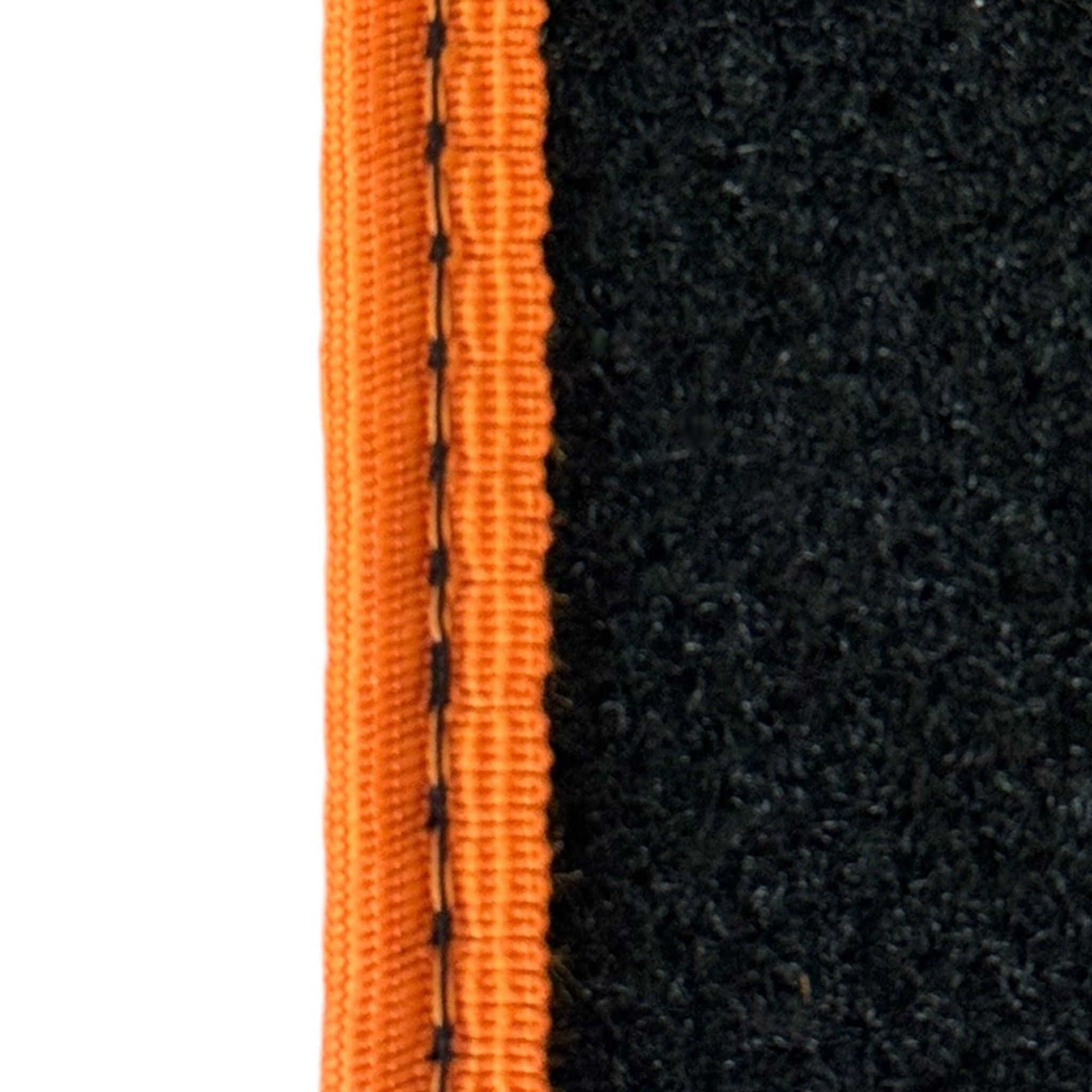 Black Sheepskin Floor Mats for Rolls-Royce Cullinan | Orange Trim - AutoWin