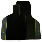 Black Floor Mats for Lamborghini Huracan Tecnica with Alcantara Leather | Green Edition - AutoWin