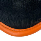 Black Sheepskin Floor Mats for Rolls-Royce Spectre (2023-2024) Orange Leather Trim - AutoWin