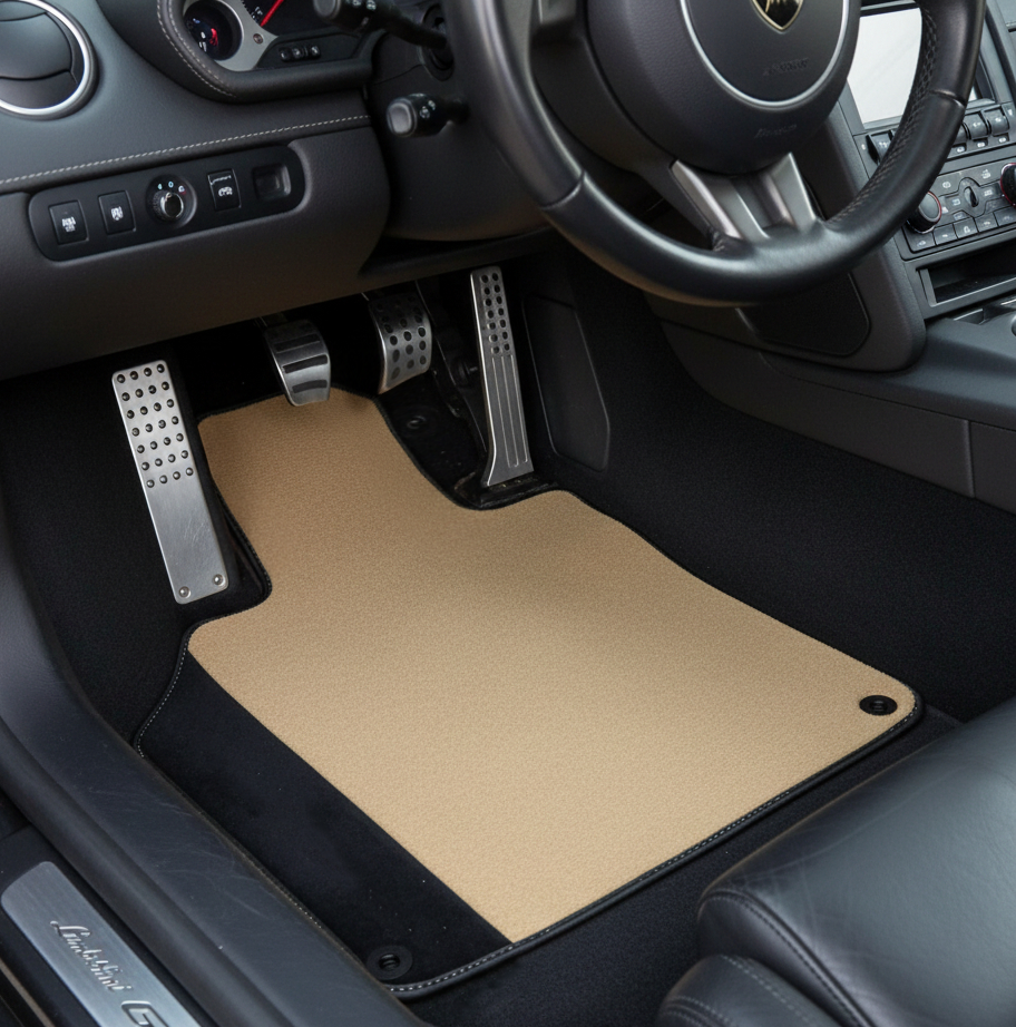 Interior look of floor mats for Lamborghini Gallardo With Alcantara Leather