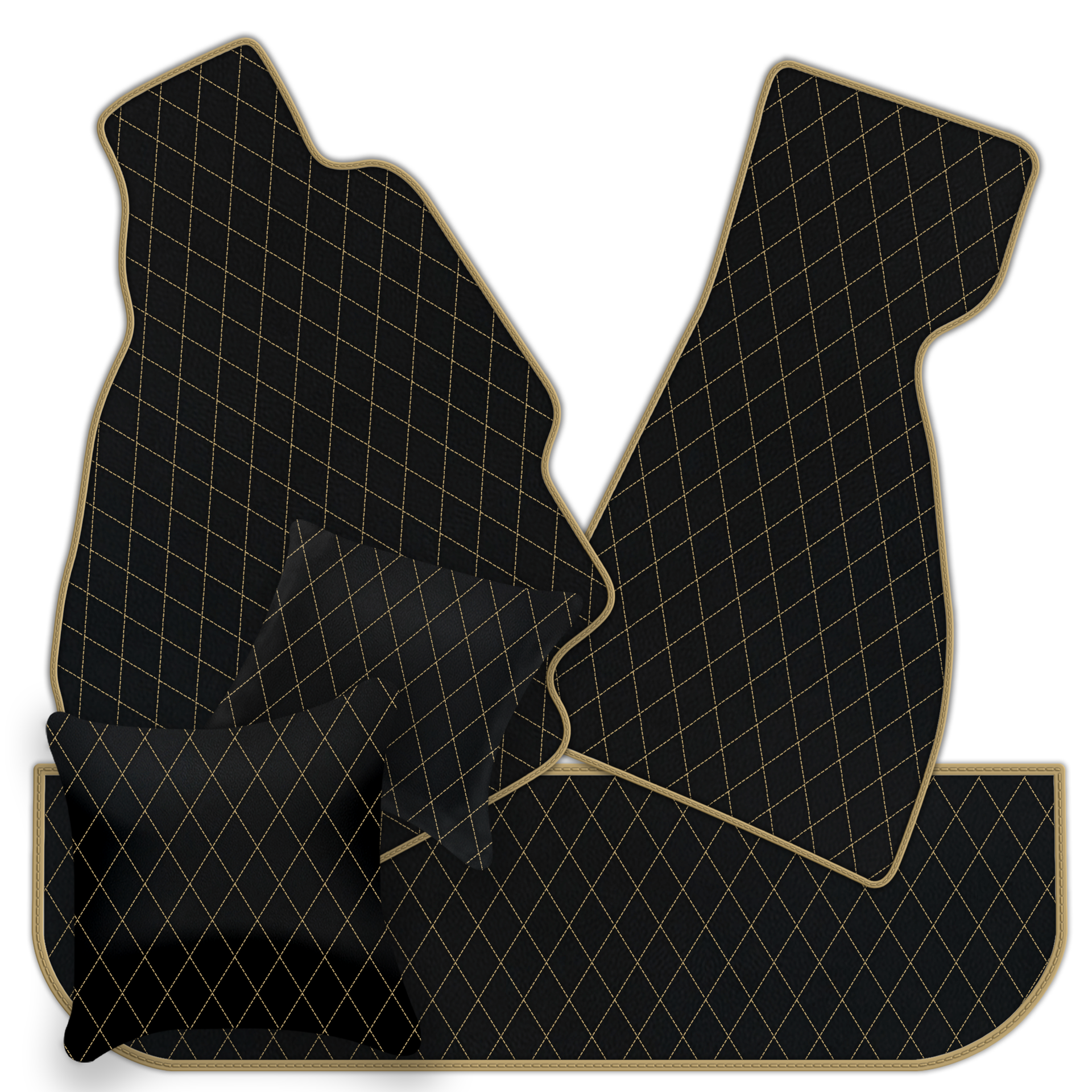 Premium Black Leather Floor Mats for Ferrari 328 GTS (1985-1989)