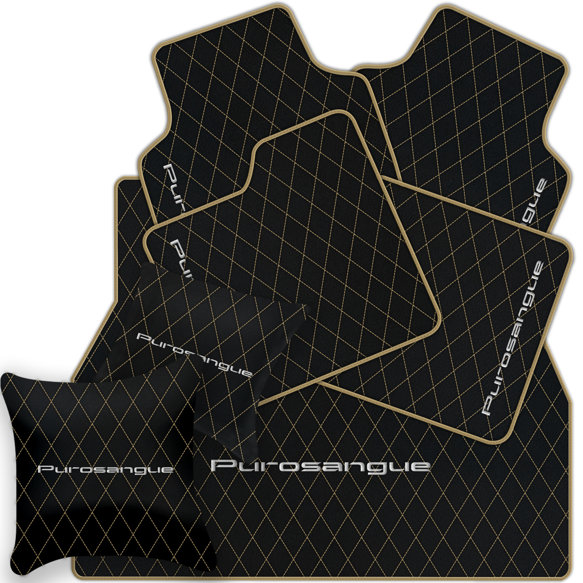 Premium Black Leather Floor Mats for Rolls Royce Shadow (1965-1977)