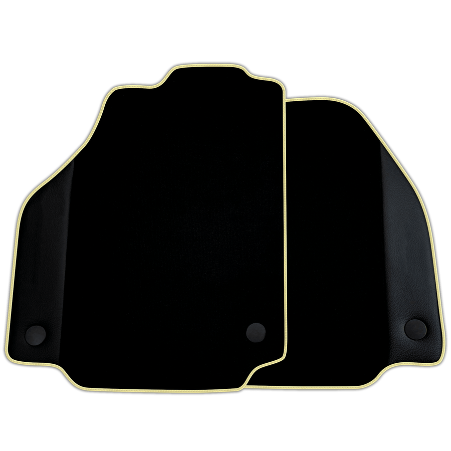 Custom Black Floor Mats for Ferrari F8 Spider (2019-2023) with Leather