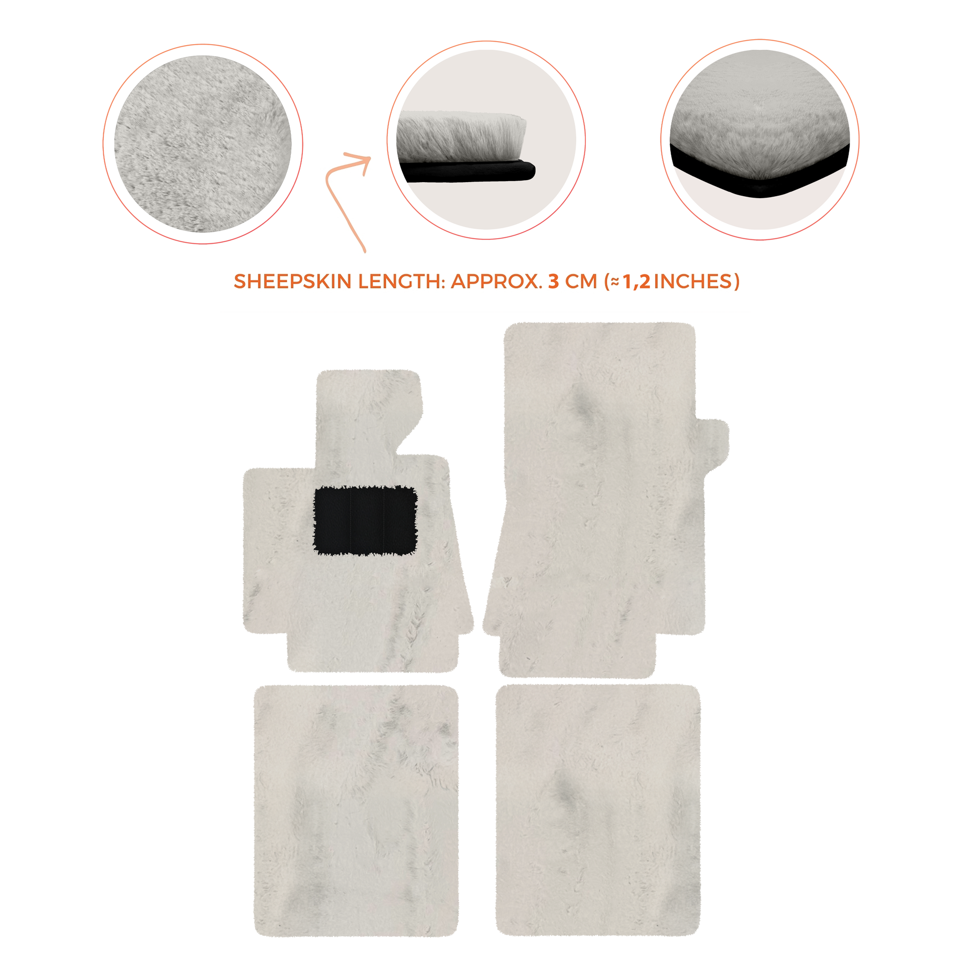 Luxurious Premium Sheepskin Floor Mats for Bentley Arnage (1998-2009)