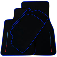 Black Floor Mats For BMW M5 G90 (2023-2026) Sedan With 3 Color Stripes Tailored Set Perfect Fit | Various Trim Colors