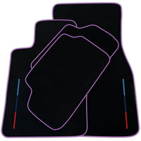 Black Floor Mats For BMW G61 (2023-2026) Touring With 3 Color Stripes Tailored Set Perfect Fit | Various Trim Colors