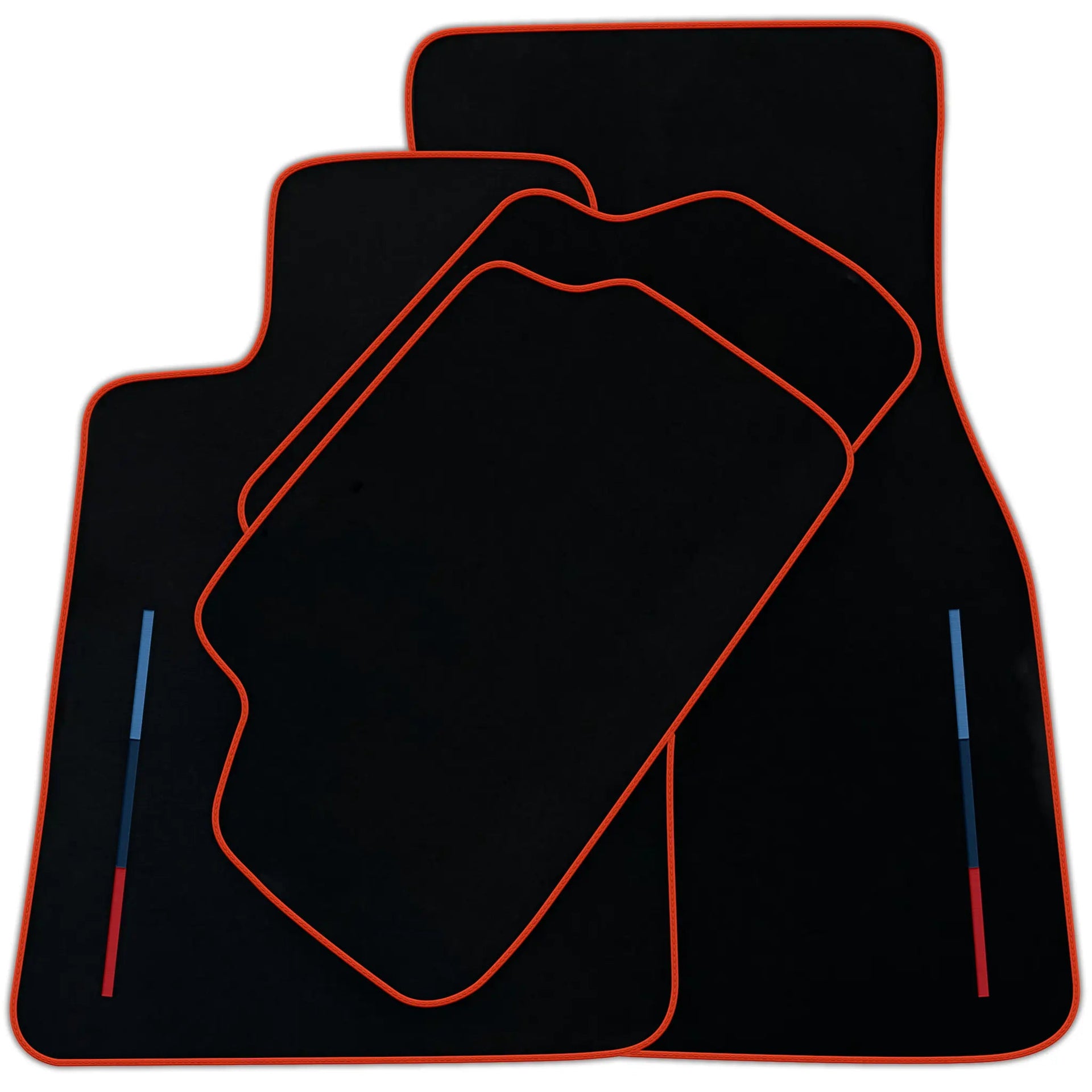 Black Floor Mats For BMW G61 (2023-2026) Touring With 3 Color Stripes Tailored Set Perfect Fit | Various Trim Colors