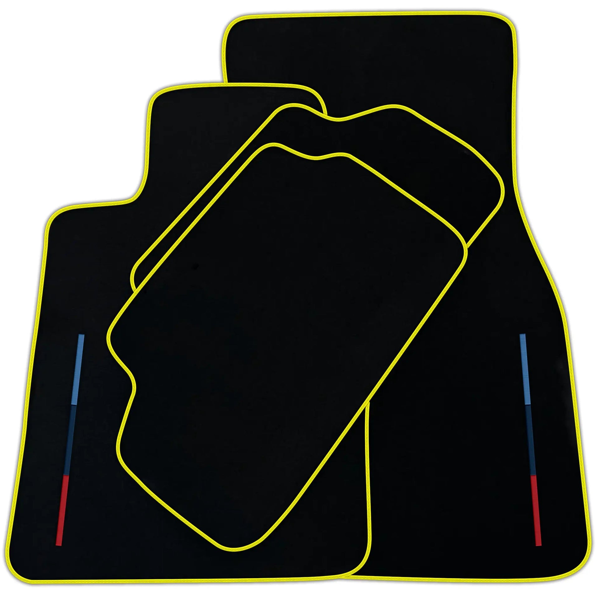 Black Floor Mats For BMW M3 G81 Touring (2022-2026) With 3 Color Stripes Tailored Set Perfect Fit | Various Trim Colors