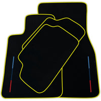 Black Floor Mats For BMW M3 G81 Touring (2022-2026) With 3 Color Stripes Tailored Set Perfect Fit | Various Trim Colors